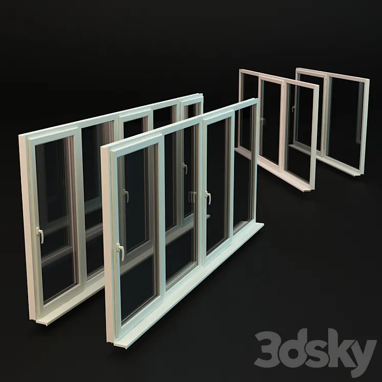 Ready windows for balconies and loggias 3DS Max