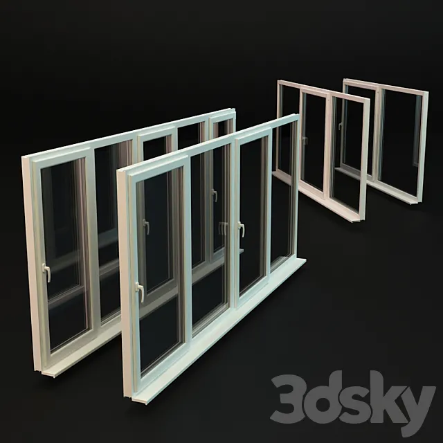 Ready windows for balconies and loggias 3DSMax File