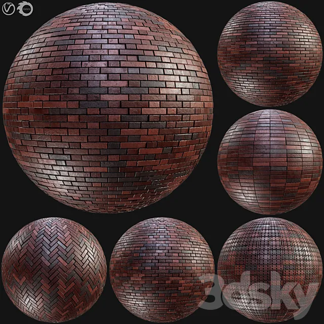 Realistic Brick PBR Material Vol10 3DS Max Model