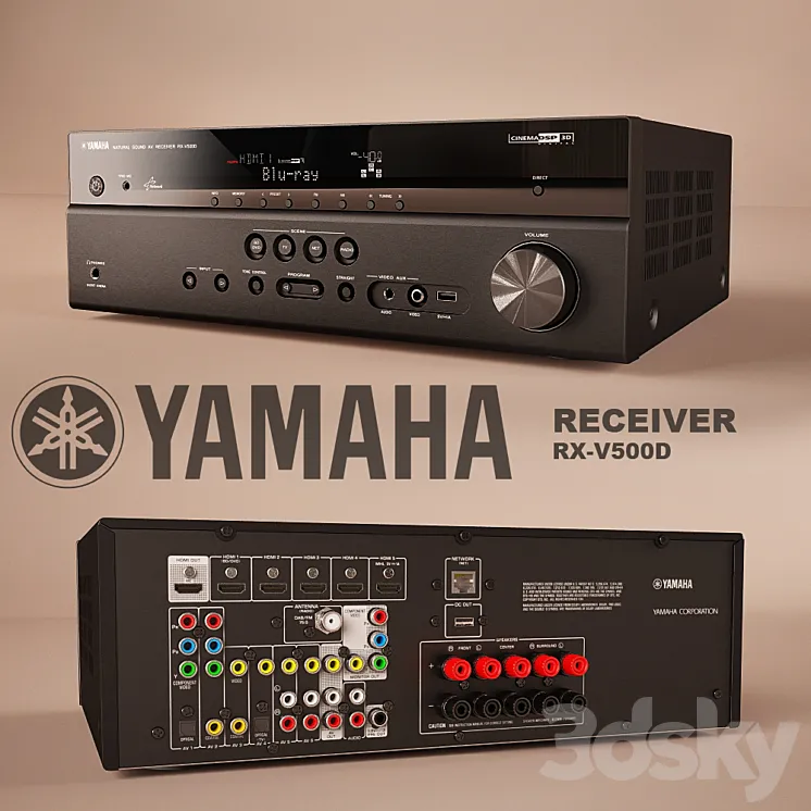 Receiver YAMAHA RX-V500D 3DS Max