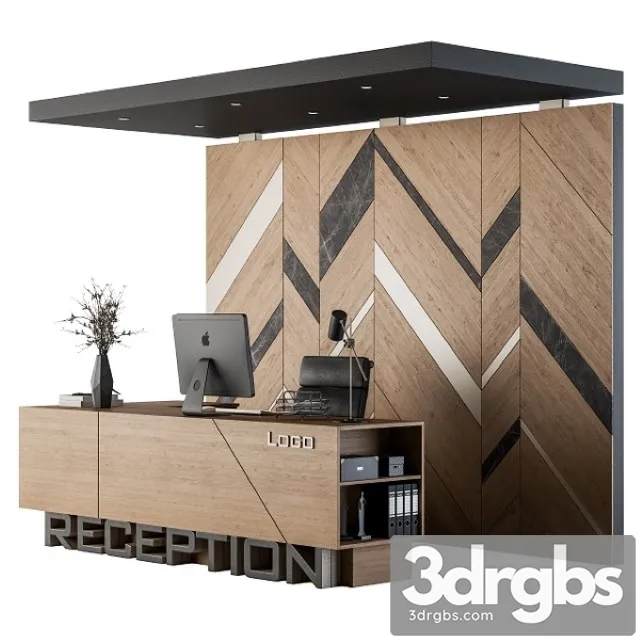 Reception Desk and Wall Decor Set 06 3dsmax Download