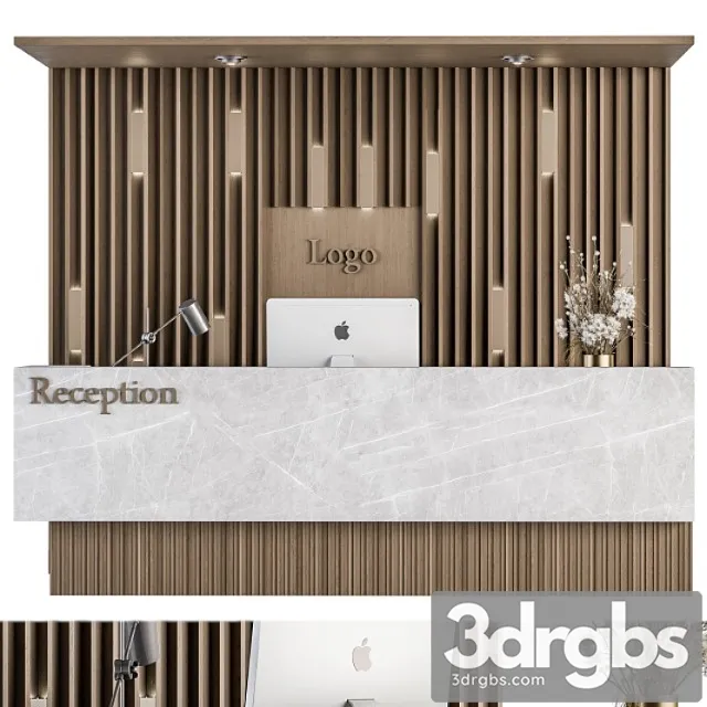 Reception desk and wall decoration – set 10