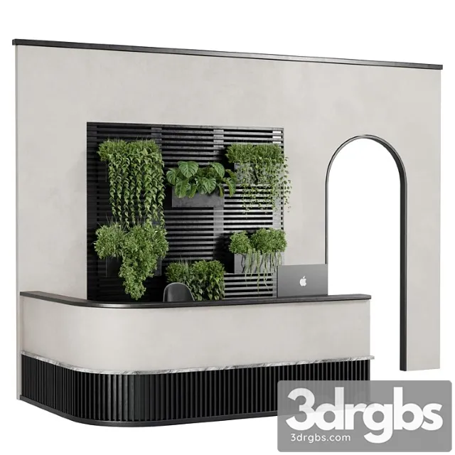 Reception Desk And Wall Plant Office Furniture 10 3dsmax Download