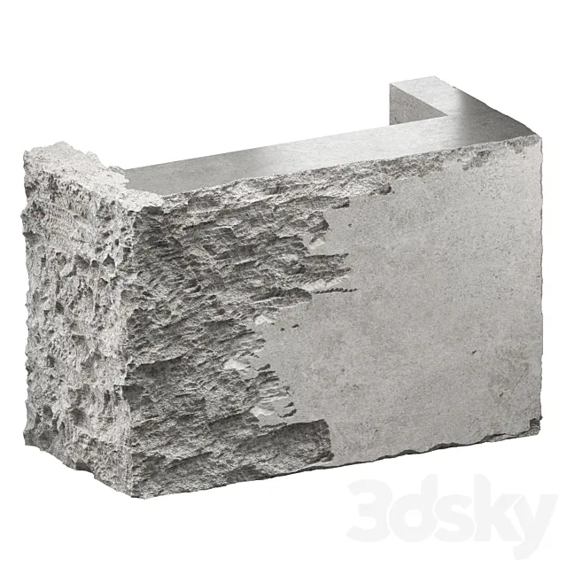 reception desk made of concrete 1 3ds Max