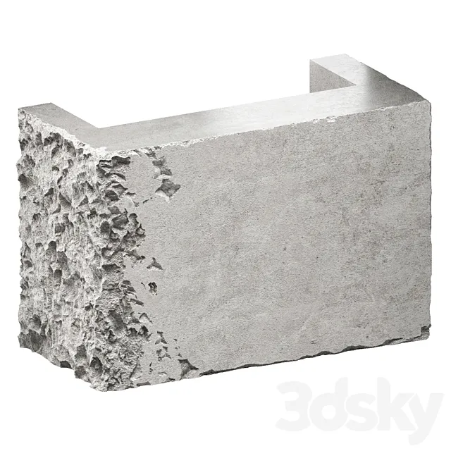 reception desk made of concrete 2 3ds Max