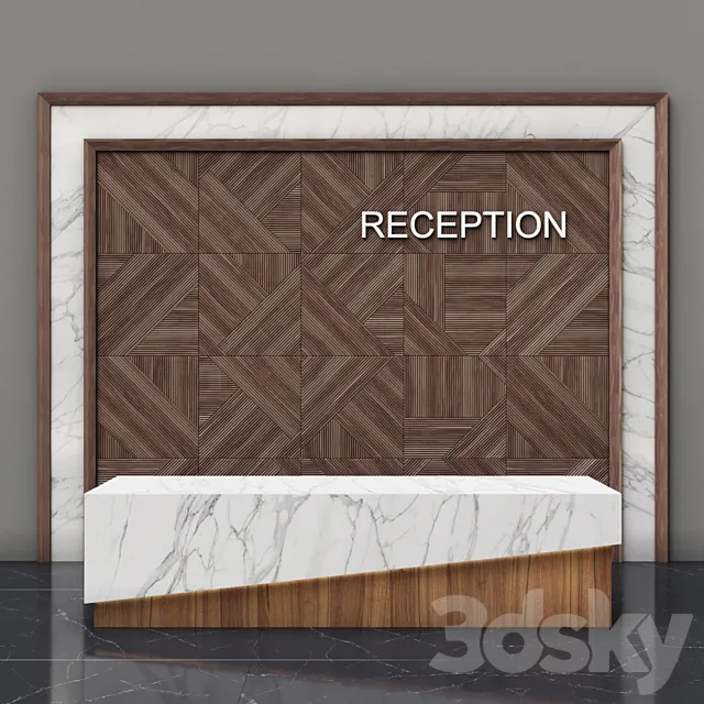 Reception + Wall Panel 3DS Max Model