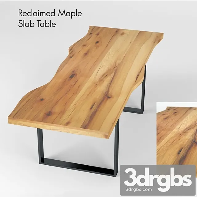Reclaimed Maple Slab Table 3dsmax Download