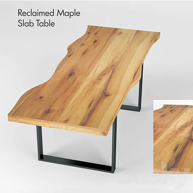 Reclaimed Maple Slab Table 3ds Max