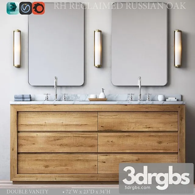 Reclaimed russian oak double vanity