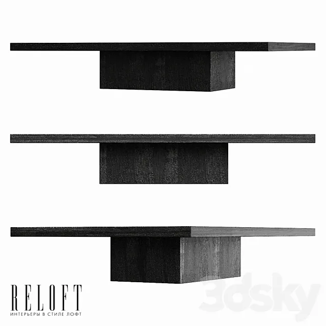 Reclaimed Russian Oak Plinth Coffee Table 3DS Max Model