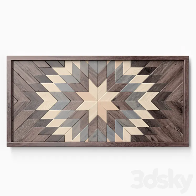 Reclaimed wood wall art 3DS Max