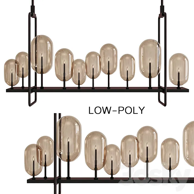 Rectangle Vintage Pendant Lights For Indoor 3ds Max