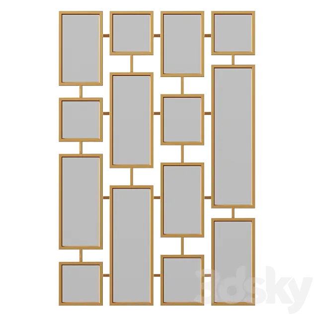 Rectangles Wall Mirror by Clear Home Design 3ds Max