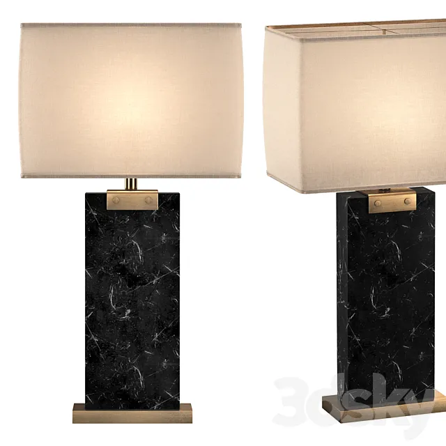 RECTANGULAR COLUMN MARBLE TABLE LAMP 3ds Max