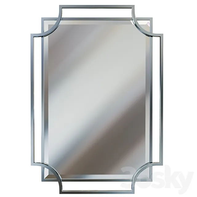 Rectangular mirror in chrome frame KFE1150 3DS Max Model