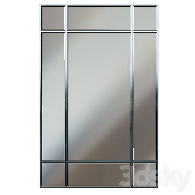 Rectangular mirror in chrome frame KFG048 3DS Max Model