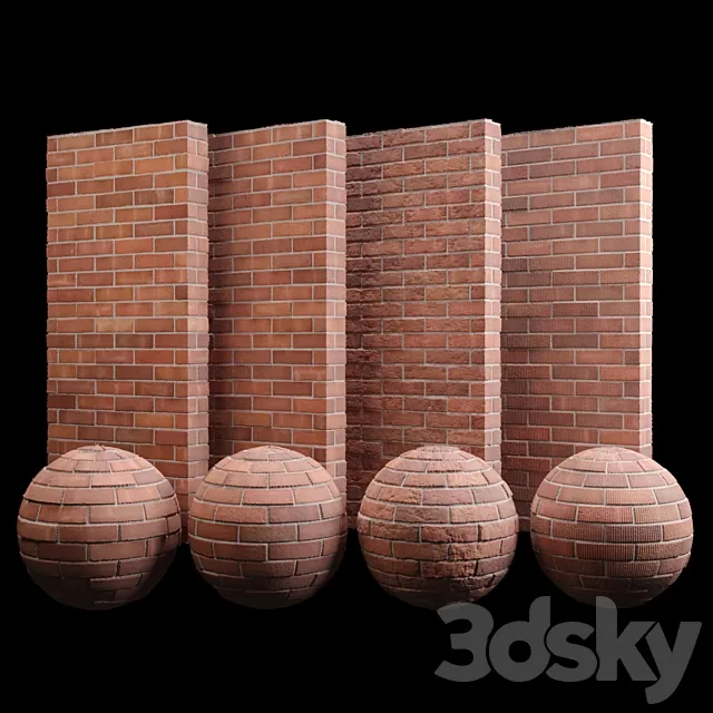 Red brick tiles 3DS Max Model