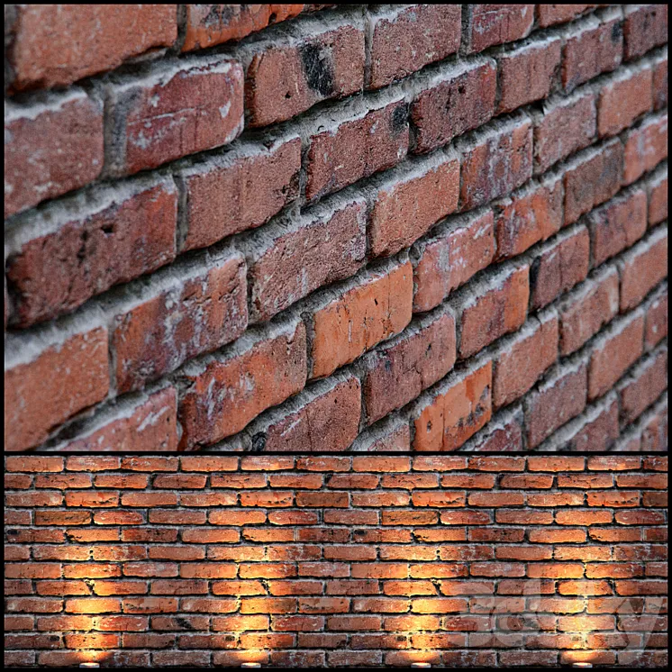 red brick wall 3DS Max
