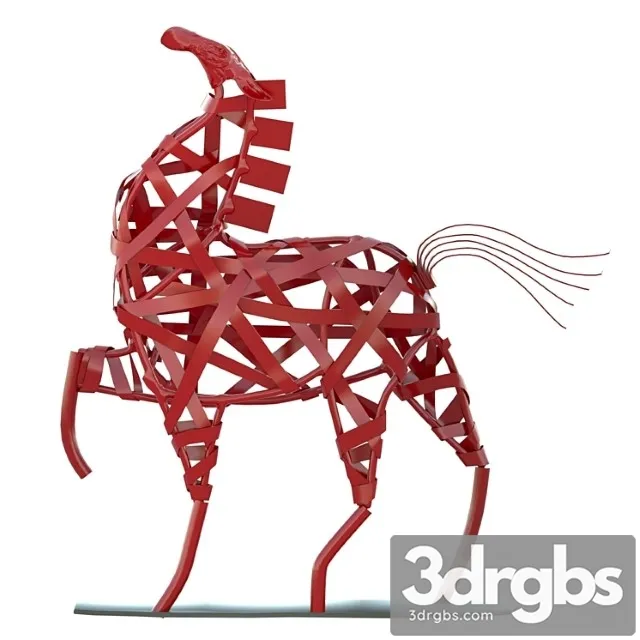 Red horse statuette 3dsmax Download