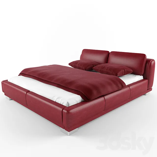 Red Leather Bed 3DSMax File