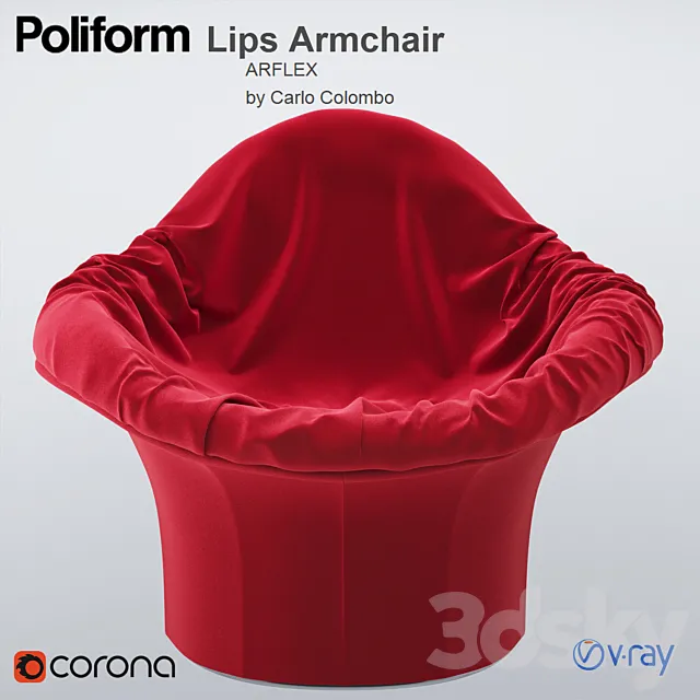 Red Lips Armchair by Carlo Colombo 3ds Max