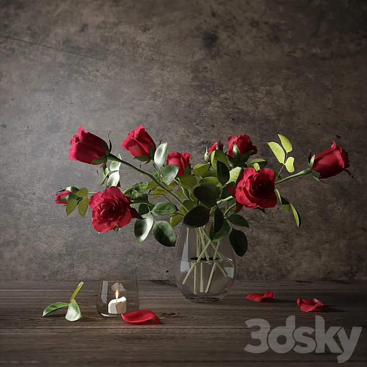 Red roses 3DS Max