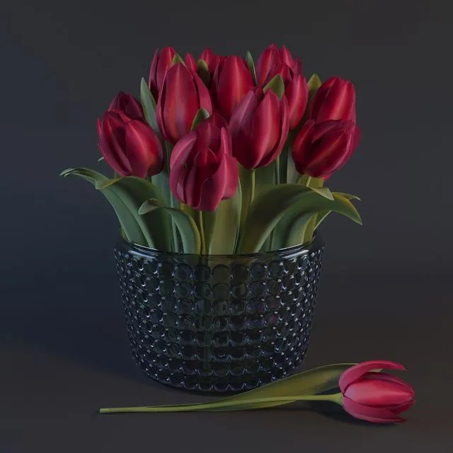 Red Tulips 3dsMax Model