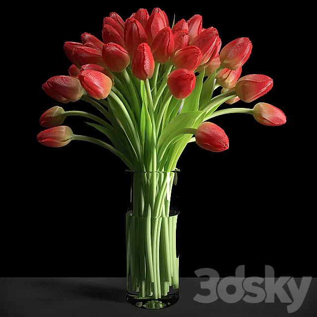 Red Tulips _ Red tulips 3DSMax File