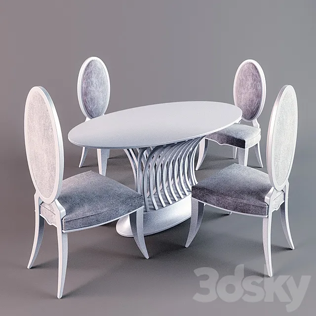 Redeco table chair 3ds Max