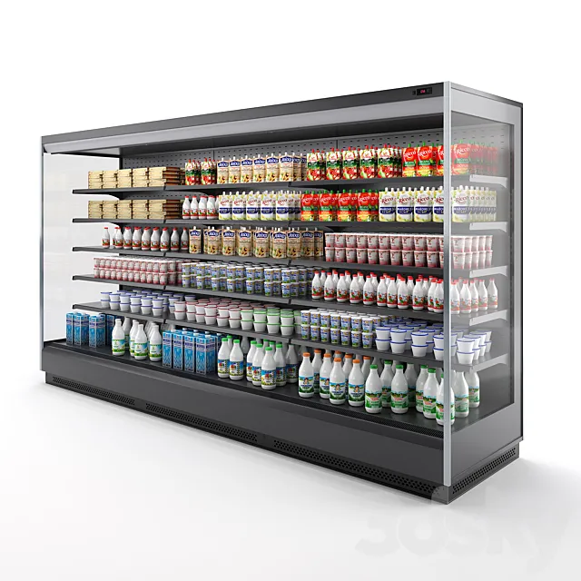 Refrigerated display case Brandford Tesey. 3DS Max Model