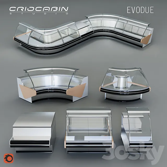 Refrigerated showcase Criocabin Evodue 3DS Max Model