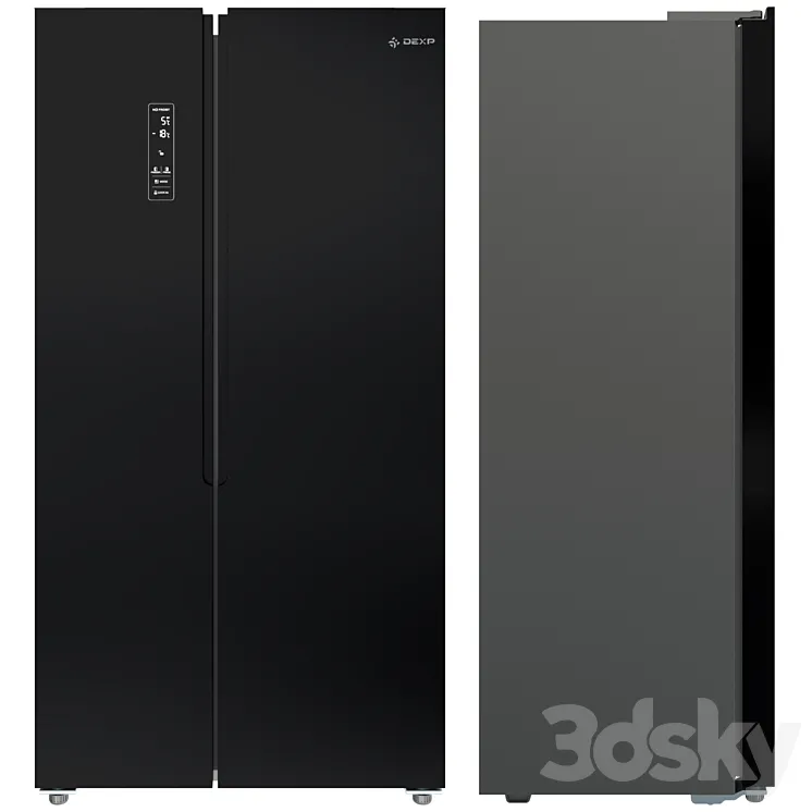 Refrigerator multi-door Side by Side DEXP SBS455AHA 3DS Max Model