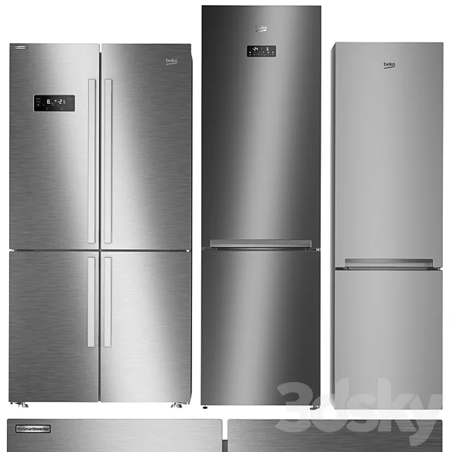 Refrigerator set Beko 1 3ds Max