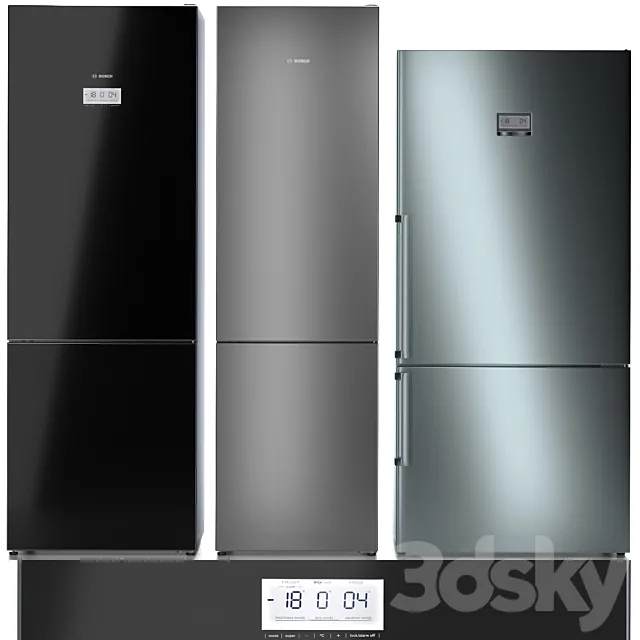 Refrigerator set BOSCH 4 3ds Max