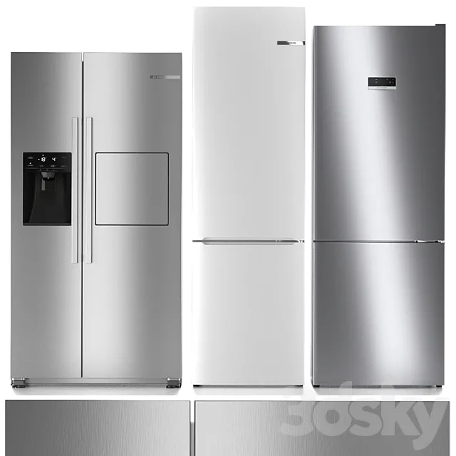 Refrigerator set BOSCH 5 3ds Max