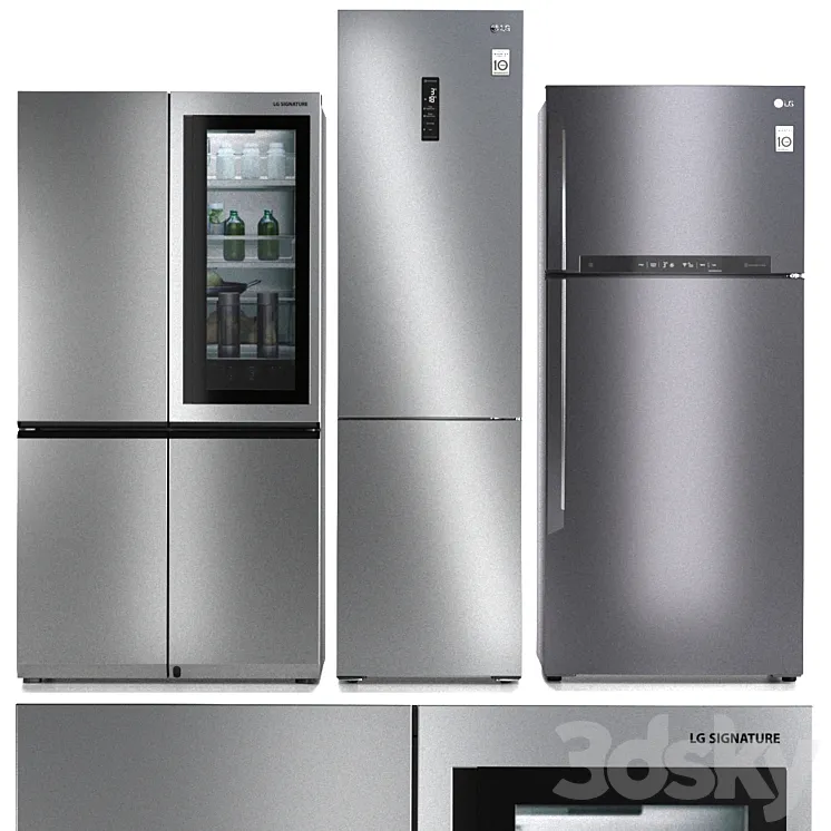 Refrigerator set LG 5 3DS Max