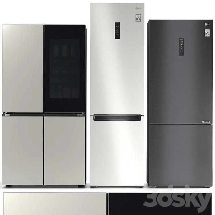 Refrigerator set LG 7 3DS Max