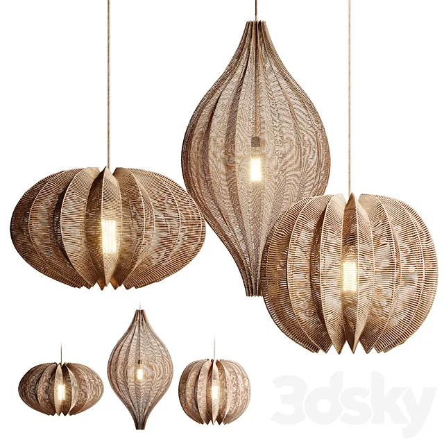 Regency Seagrass Pendant Lamp 3DS Max Model