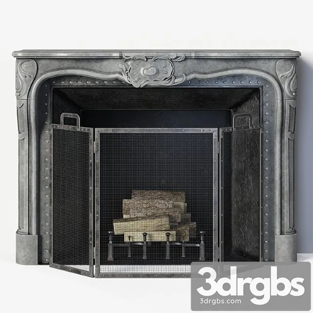 Regency style stone fireplace