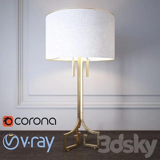 Regina-Andrew Design Le Chic Golden Table Lamp 3DS Max Model