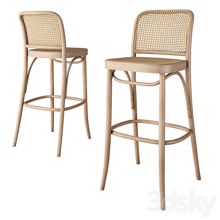 Rejuvenation Ton 811 Caned Counter Stool 3DS Max Model