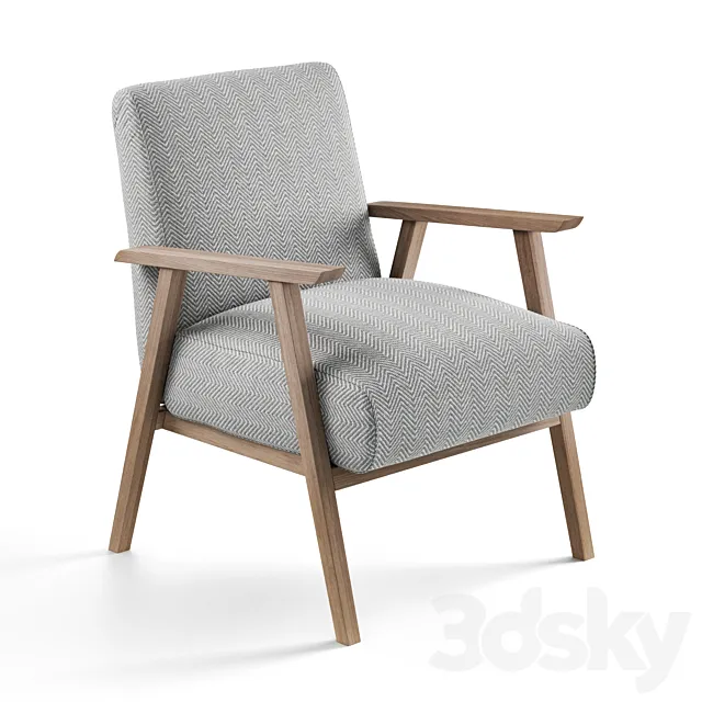 Relaxed Lounge Chair – Natural Linen by COX & COX 3DS Max Model