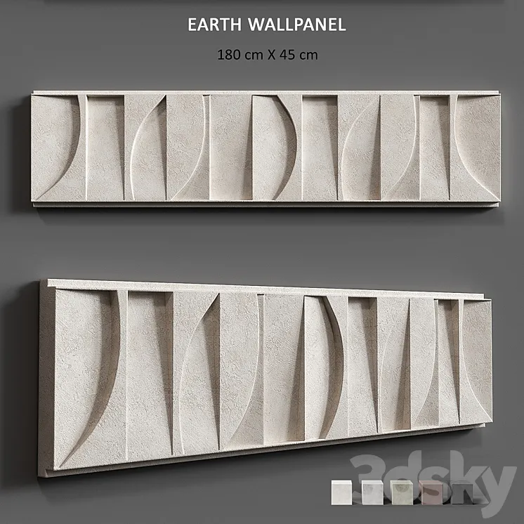 Relief Earth Wallpanel 3DS Max