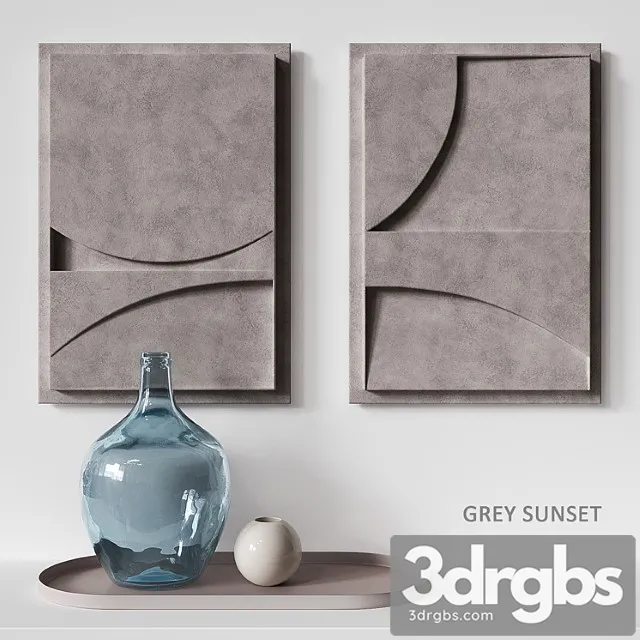 Relief gray sunset