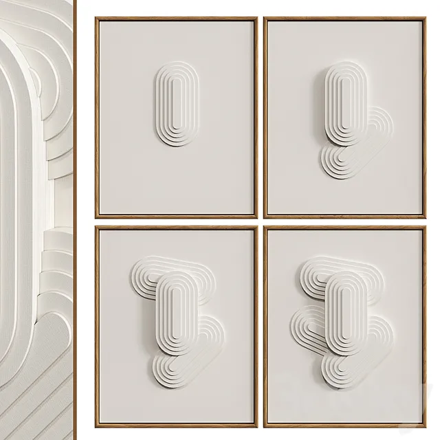 Relief WHITE ART set 1 3DSMax File