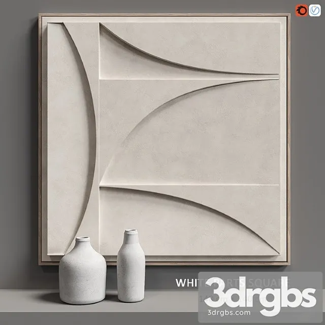 Relief white parts square