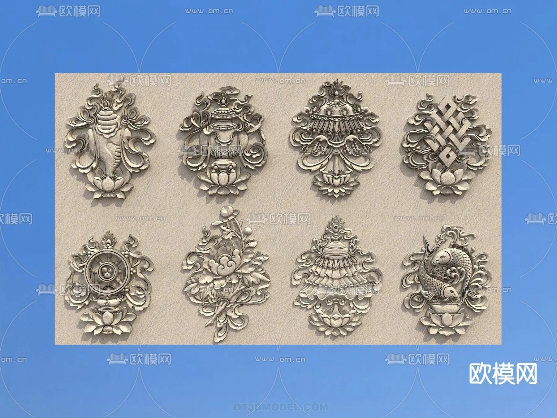 Relief with Pattern – 3D Models for Interior Decoration – 002