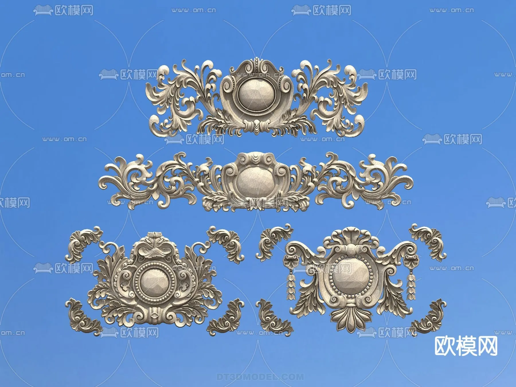 Relief with Pattern – 3D Models for Interior Decoration – 078