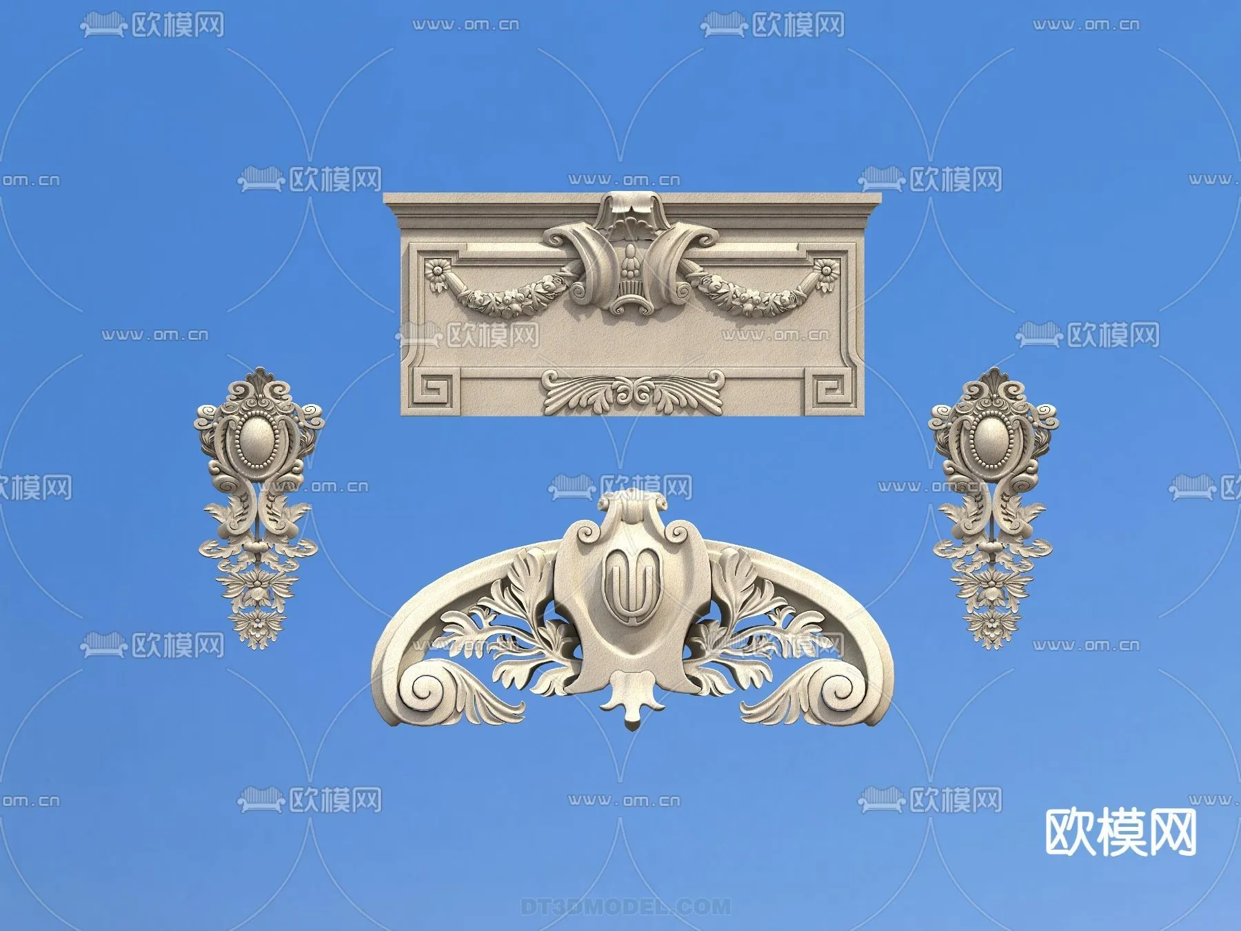 Relief with Pattern – 3D Models for Interior Decoration – 098