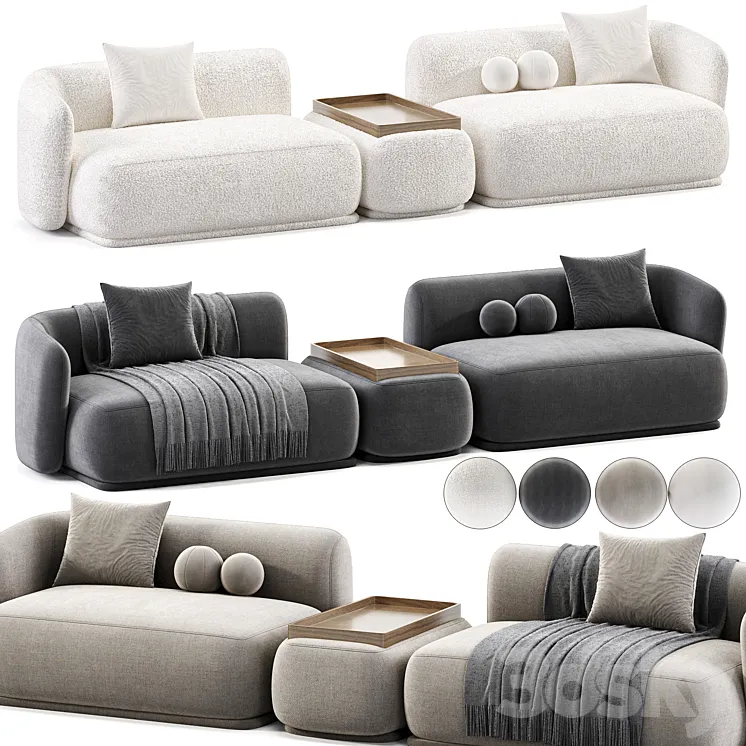 Rene SECTIONAL Sofa 03 3DS Max Model